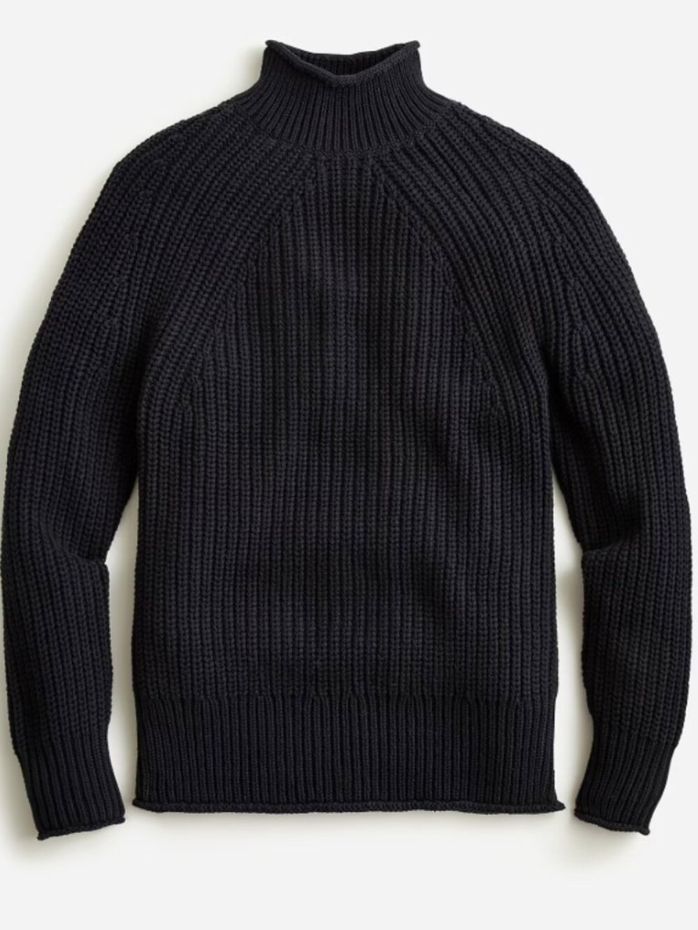 J. Crew Black Relaxed Rollneck™ Sweater Preppy Minimalist Quiet Luxury Sz Small